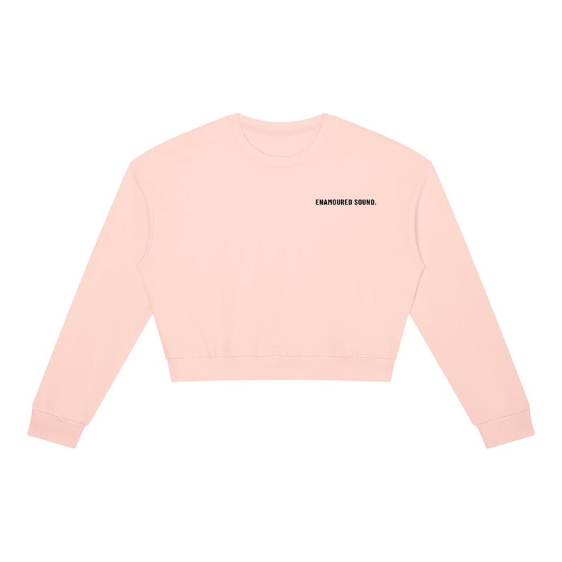 Sudadera de cuello redondo para mujer Enamoured Sound - Logotipo negro Light Pink
