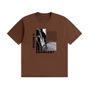 Waar is Brandon? - Grafisch T-shirt met zwarte tekst Coffee