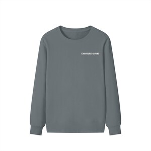 Enamoured Sound Classic Unisex Cotton Sweatshirt - White Logo Dark Grey