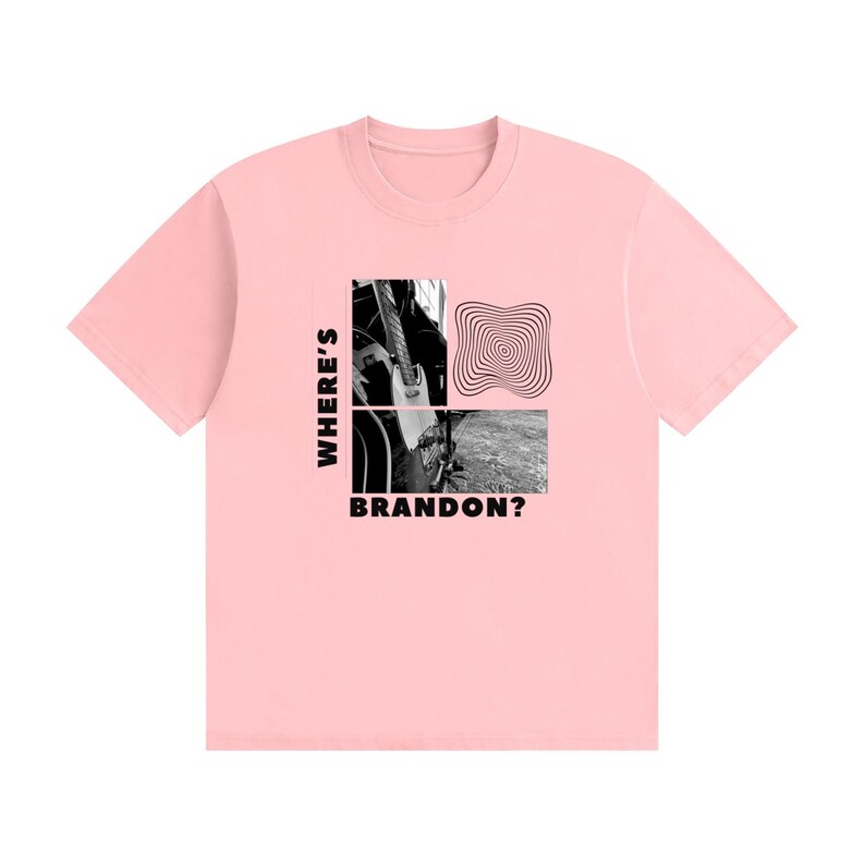 Waar is Brandon? - Grafisch T-shirt met zwarte tekst Pink