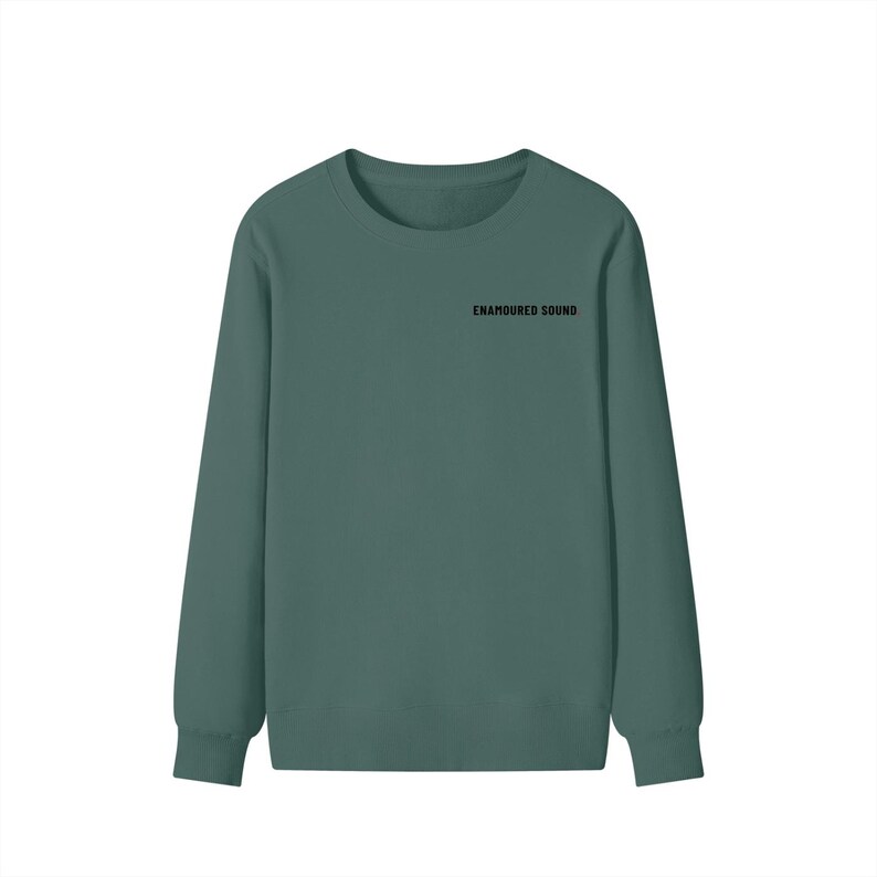Enamoured Sound Classic Unisex Bomullströja - Svart Logotyp Olive Green