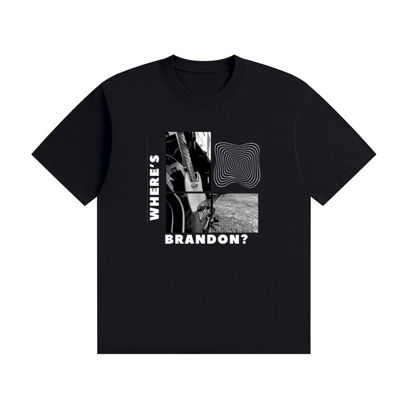 Where's Brandon? - Graphic Tee White Text Black