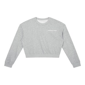 Enamoured Sound Women's Crewneck Sweatshirt - White Logo Flower Gray