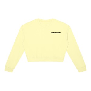 Sudadera de cuello redondo para mujer Enamoured Sound - Logotipo negro Light Yellow