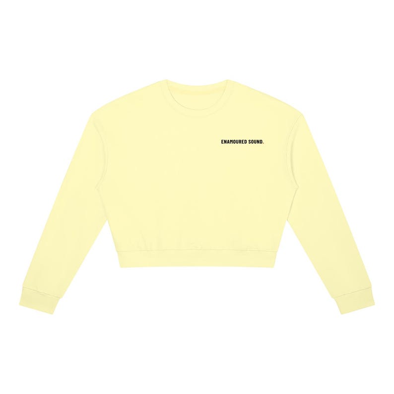 Sudadera de cuello redondo para mujer Enamoured Sound - Logotipo negro Light Yellow
