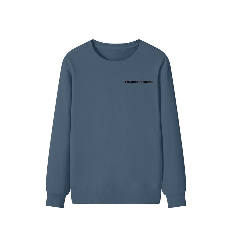Enamoured Sound Classic Unisex Bomullströja - Svart Logotyp Ink Blue