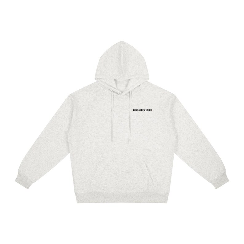 Sudadera con capucha Enamoured Sound de corte relajado - Logotipo negro Oat Gray