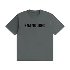 Enamoured - Minimal Tee Black Text Gray