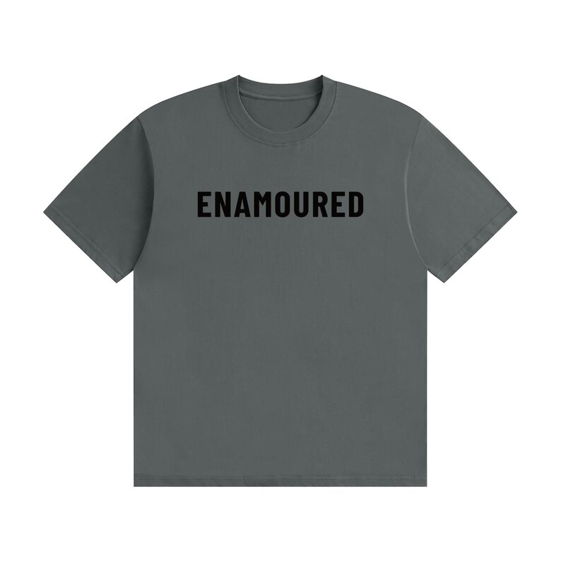 Enamoured - Minimal Tee Black Text Gray