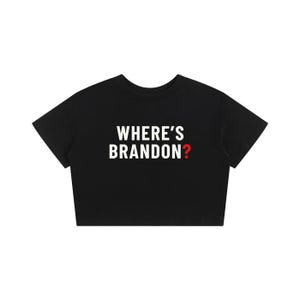 Where's Brandon? - Bold Graphic Baby Tee - Black Black