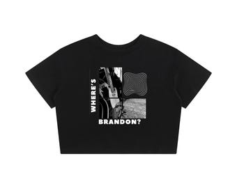 Where's Brandon? - Guitar Graphic Baby Tee - Black