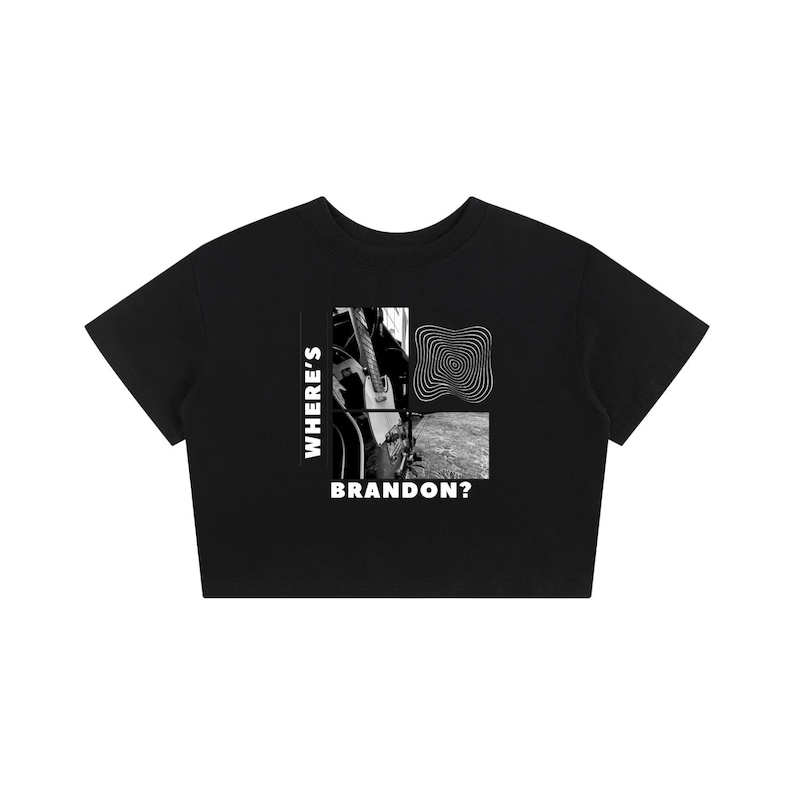 Cadê o Brandon? - Camiseta infantil com estampa de guitarra - Preta Black