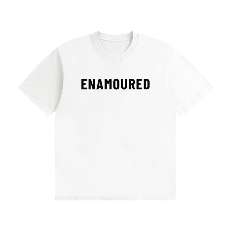 Enamoured - Minimal Tee Black Text White