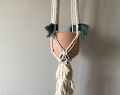 Fringe Hanging Macrame Planter With Terra Cotta Pot