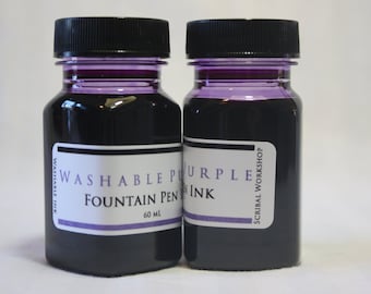 Tvättbart bläck till reservoarpenna, 55 ml lila, valfri flaska