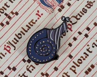 Big Blue Snail Marginalia Enamel Pin