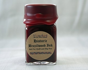 Tinta histórica para caligrafía y dibujo, palo de Brasil rojo, 1 oz