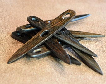 Viking Nalbinding needle; African blackwood; Nal binding