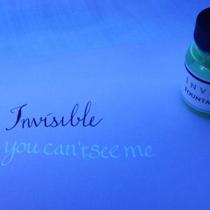 Invisible Fountain Pen Ink, UV visible, 1 oz