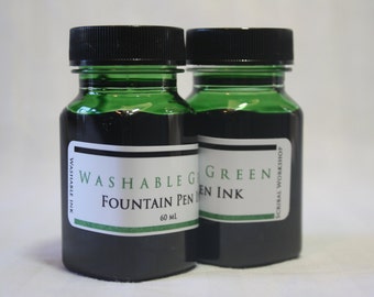 Washable Fountain Pen Ink, 2 oz green, choice of bottle