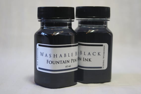 Washable Fountain Pen Ink, 2 Oz Black, Square Or. Bear Bottle 
