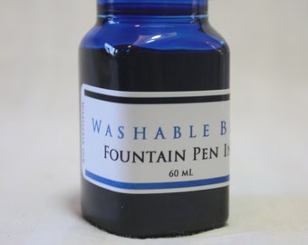 Washable Fountain Pen Ink, 2 oz blue, choice of bottle
