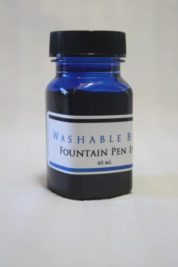 Washable Fountain Pen Ink, 2 Oz Blue, Choice of Bottle 