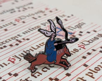 Jousting Spinner Marginalia Enamel Pin