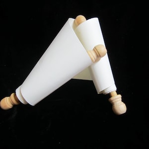 Small Blank Scroll Wooden spindles; historic style blank writing paper scroll
