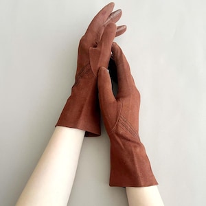 Vintage fabric gloves, evening gloves, formal gloves, 1950s gloves, classic gloves, modern size M