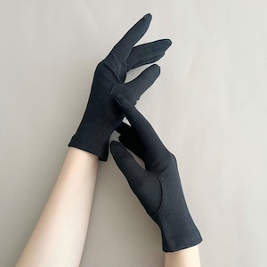 Vintage fabric gloves, evening gloves, formal gloves, 1950s gloves, classic gloves, modern size M