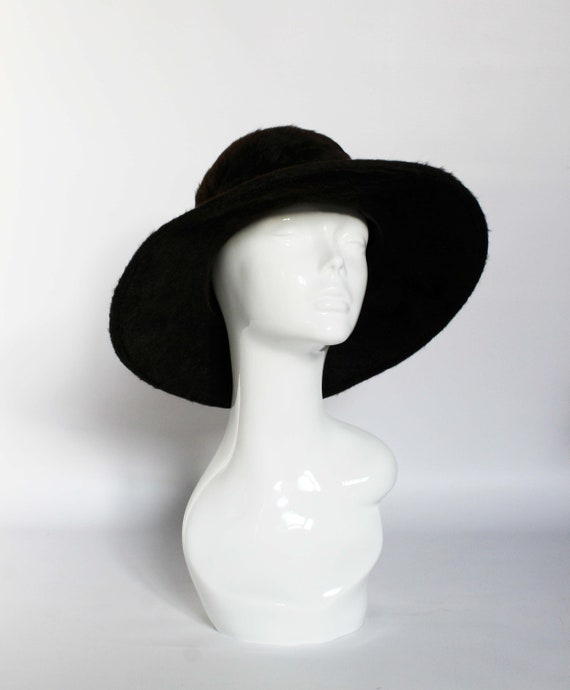Vintage dark brown formal hat, burlesque hat, rac… - image 4