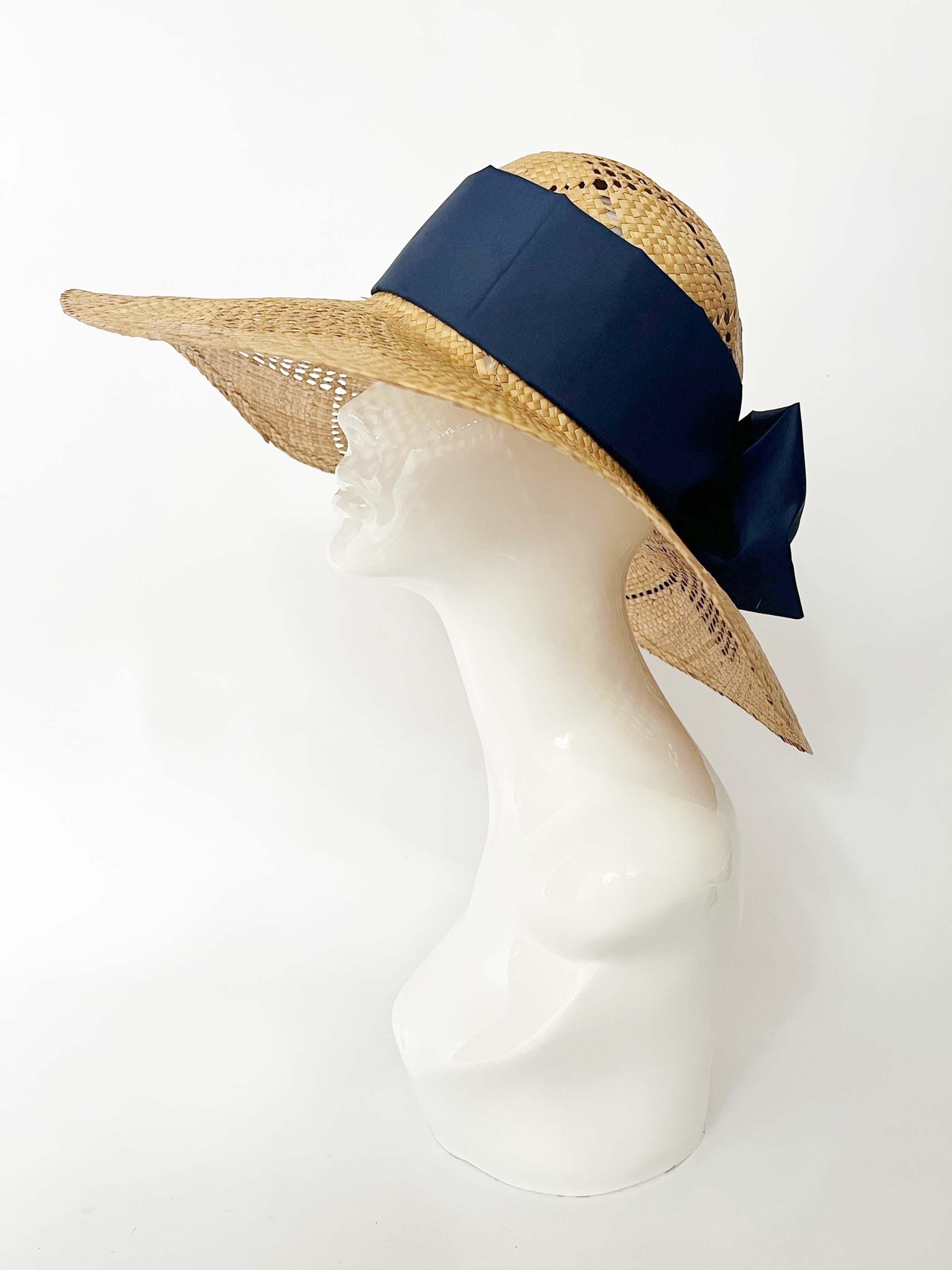 Vintage Straw Ascot Hat: Black & White Formal Races Hat - Etsy