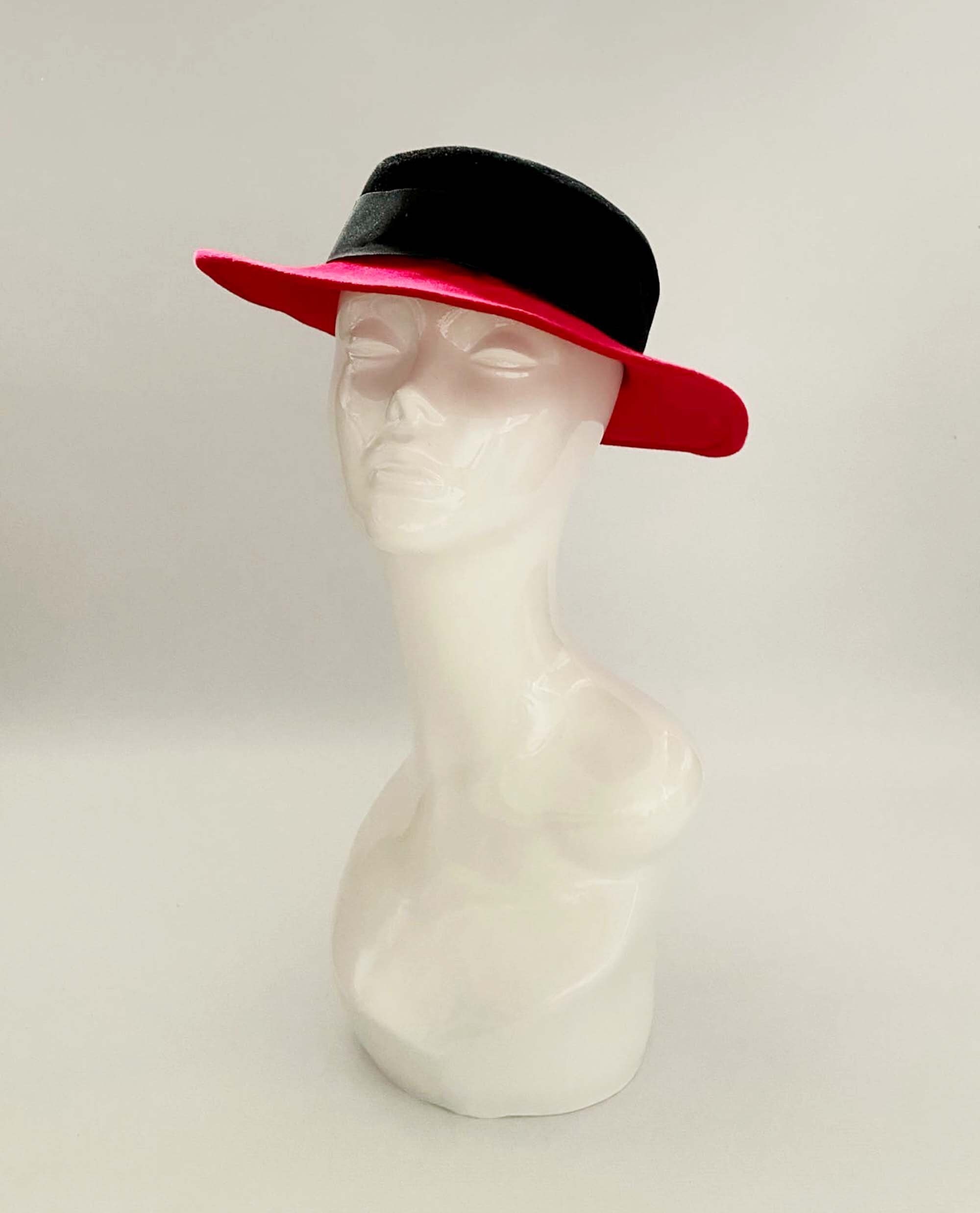Ascot hat burlesque hat races hat wedding hat Vintage formal hat church hat,wool hat floppy hat