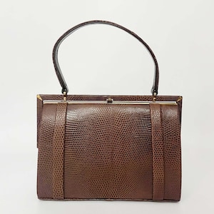 Vintage Echtleder Handtasche, Vintage Tasche, Vintage 50er Geldbörse, 1950er Vintage, Vintage Geldbörse, klassische Abendtasche