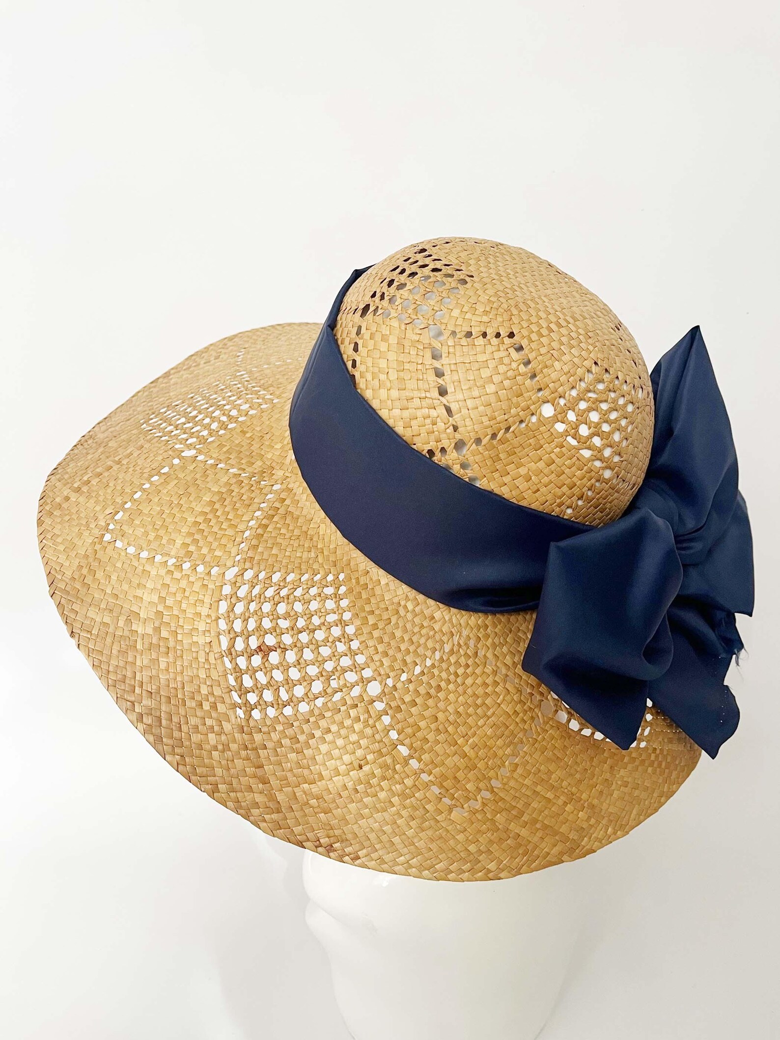 Vintage Straw Ascot Hat: Black & White Formal Races Hat - Etsy