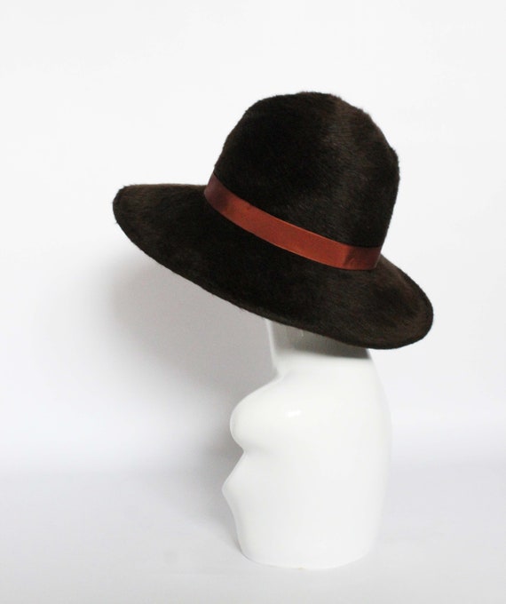 Vintage dark brown formal hat, burlesque hat, rac… - image 5