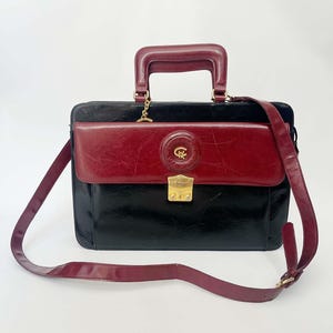 Vintage real leather handbag, vintage bag, vintage 90s purse, 1990s vintage, vintage purse, classic satchel bag