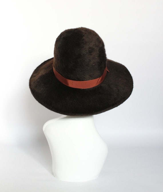 Vintage dark brown formal hat, burlesque hat, rac… - image 6