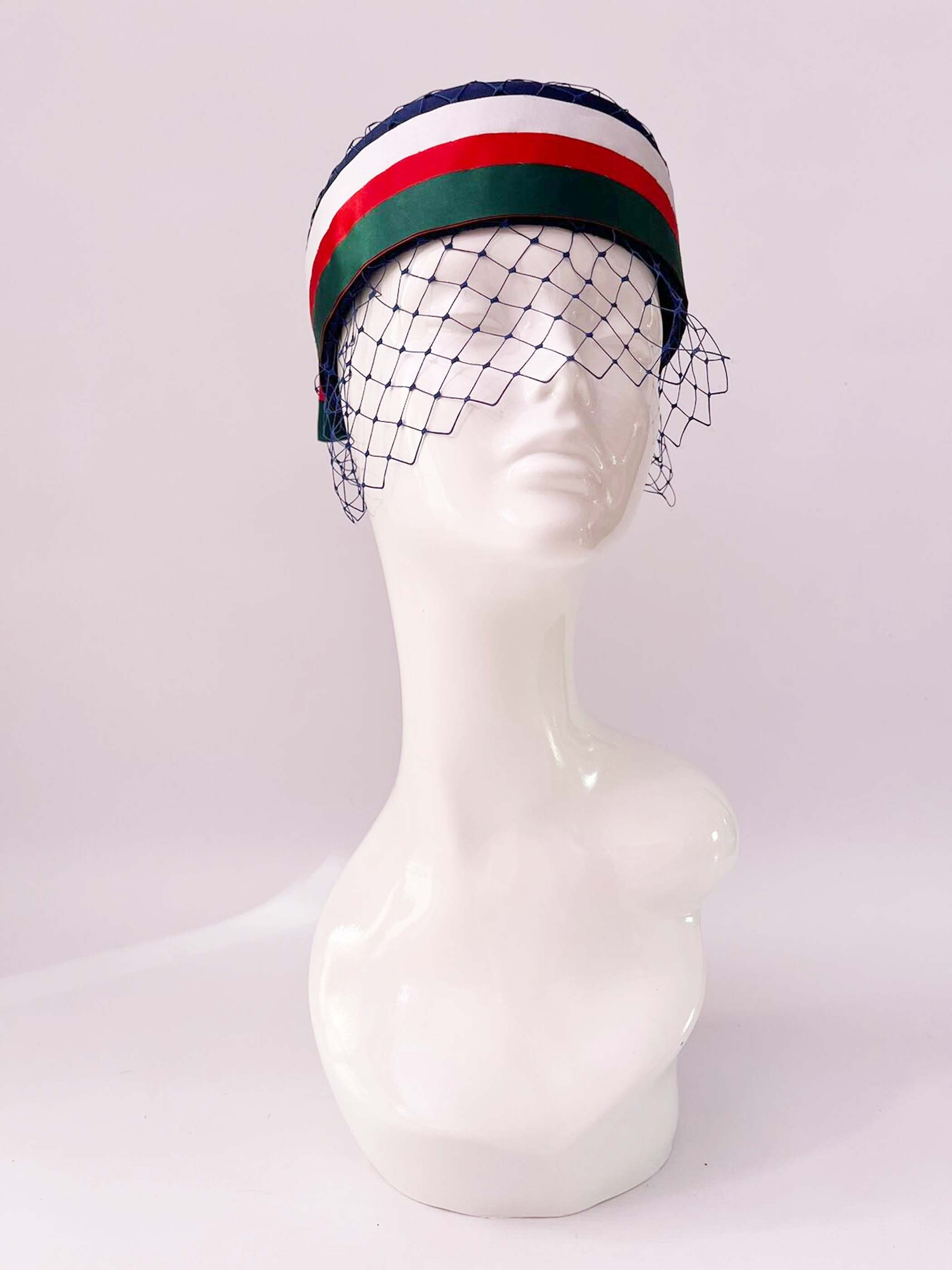 Vintage Navy Blue Pillbox Hat: Races, Wedding, Ascot