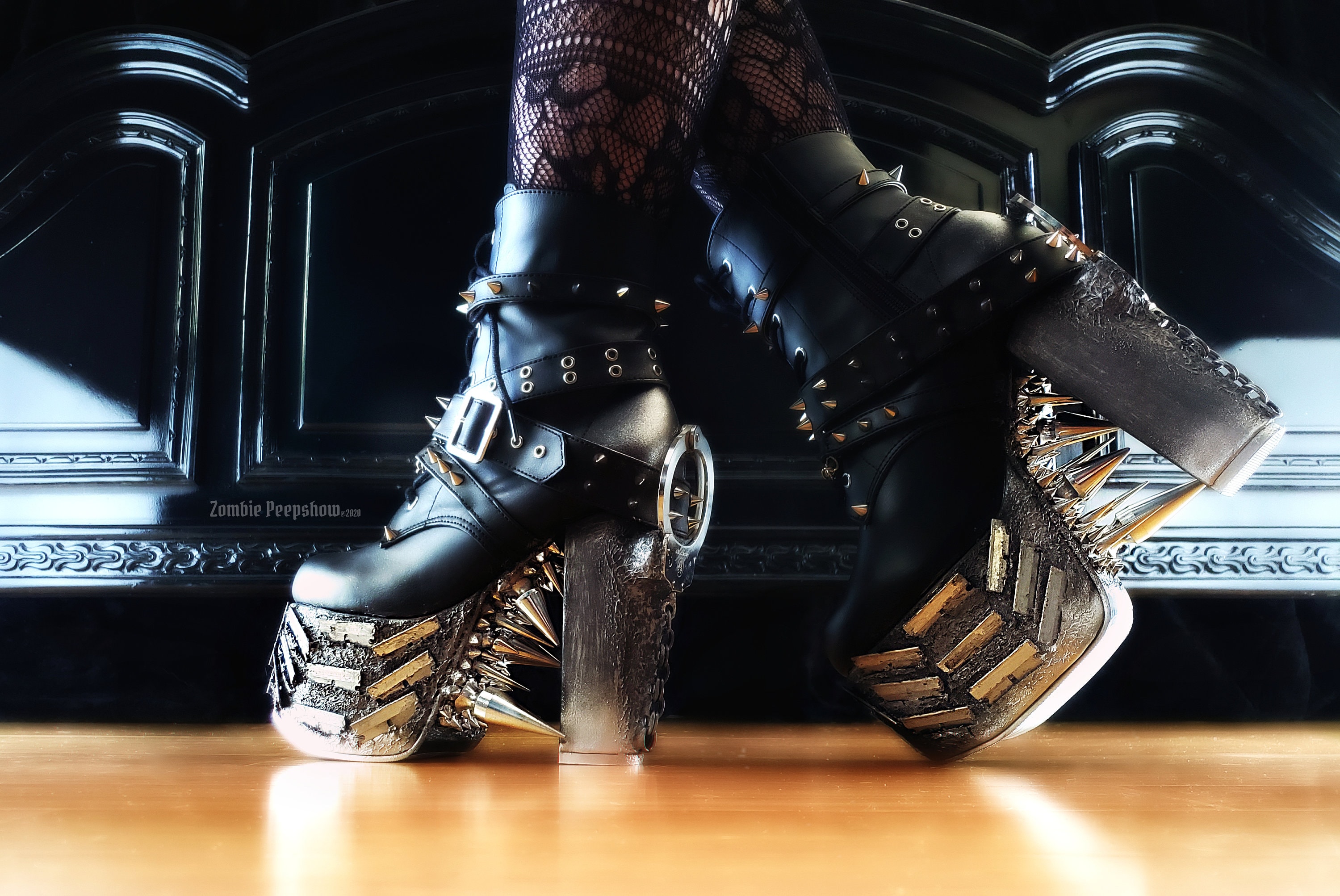 spiked platform boots