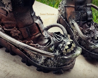 Fury Distressed Screaming Skull Wasteland Boots *UPDATED BASE BOOT*