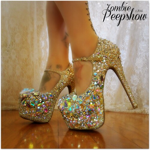 Crystal "Glass Slipper" Antique Swarovski Pumps
