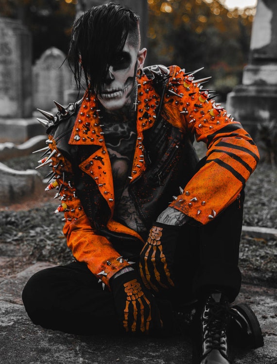 【美品】春色ネイビー　TRICK or TREAT レザージャケット　M Tricker Trash Jacket - Etsy