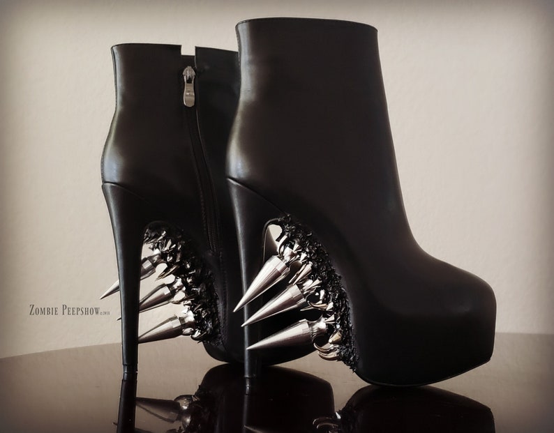 platform booties with spikes