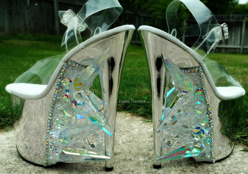 Flashing Rainbow Led Crystal Prism Pumps multiple Base Shoe Etsy