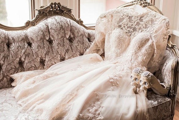 chinese dress ladies ORCELLA'S BRIDE|Spaghetti Strap Lace Backless Long Fishtail Wedding Dr
