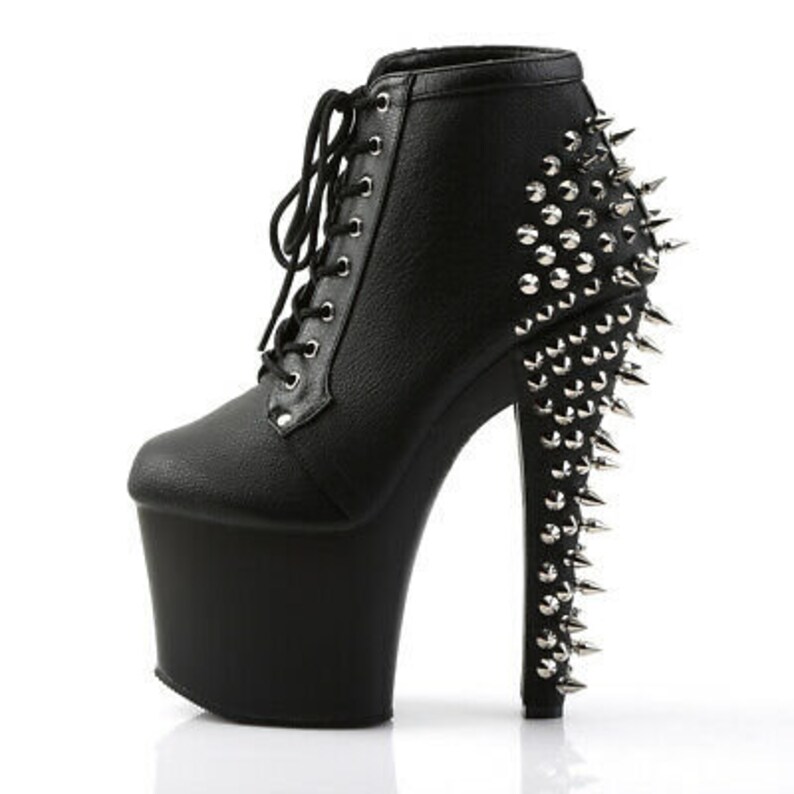 black high heels with spikes