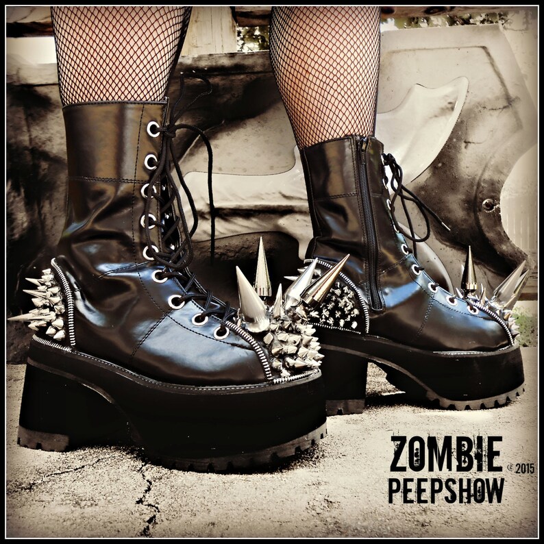 platform boots with spikes