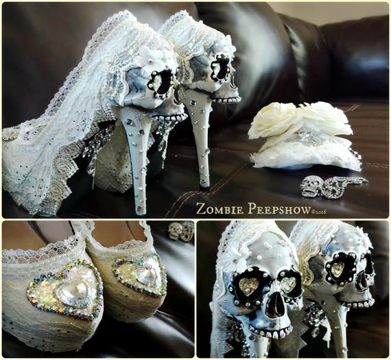 Skull wedding heels Clearance